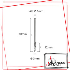 Fresa per legno d.3x12x60 S6