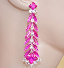 Orecchini donna cristalli rosa