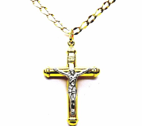 Collana croce cristo oro - collana,