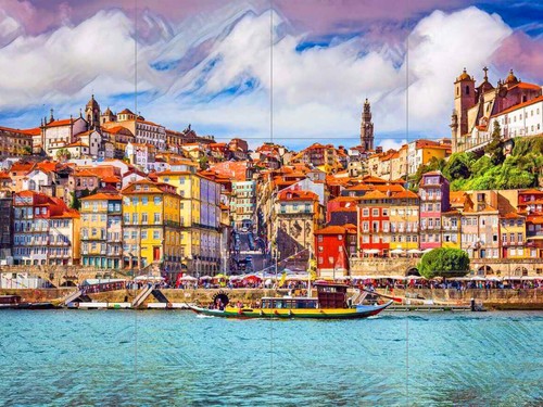 Pannello ceramica mosaico - , di