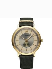 OROLOGIO UOMO VERSACE USATO COME NUOVO CINTURINO VERDE CORONA E QUADRANTE D’ORO 