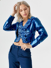 Camicia donna Blu pizzo