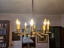 Lampadario in ferro e bronzo a 8 braccia Vintage Anni '60