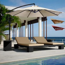 OMBRELLONE GIARDINO Ø 3 MT DECENTRATO BANANA IN ACCIAIO GAZEBO PISCINA 3 COLORI