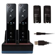 SCATOLA CARICABATTERIE DOCKING STATION + 2x BATTERIA RICARICABILE PER WII REMOTO VENDITORE UK