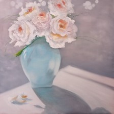 Fiori in vaso dipinto ad olio