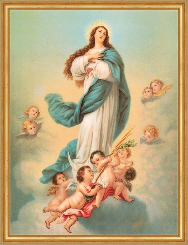 Maria con angeli cielo aureola - maria,