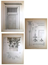 Stampe antiche ROMA PANTHEON PORTA CAPITELLO 3 Fogli 1910 Antique prints