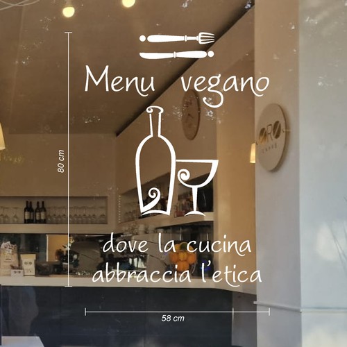 Adesivo menù vegano - adesivo,
