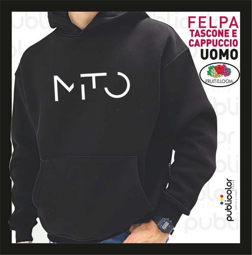 Felpa cappuccio tascone uomo - felpa,
