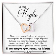Collana Donna Moglie Compleanno Regalo per lei - Cofanetto con DEDICA incluso