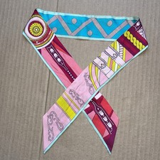 HERMES TWILLY Silk SCARF Blue