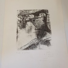 Luciano Cottini: Paesaggio - Acquaforte, Prova d'autore (Firmato, Con Dedica) 81