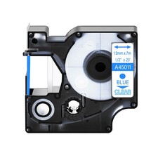 1PK 12mm 45011 blu su nastro trasparente per etichette S0720510 per DYMO D1 LabelManager 160