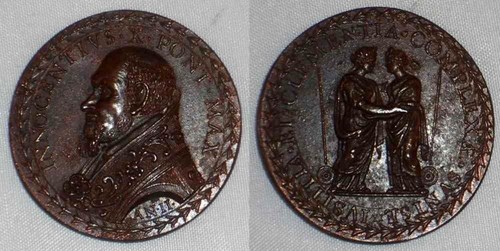 Medaglia bronzo vaticano papa - bronzo,