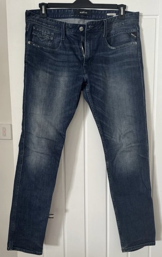 Jeans replay uomo blu vita - blu,