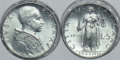Vaticano 1953 lire 299020 - 1953,