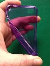 COVER custodia case x iPHONE 4 4s VIOLA TRASPARENTE in GOMMA GEL SILICONE
