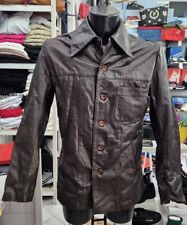 ECHTES LEDER Giacca in Pelle Usato Uomo man Tg 52 Marrone LLR49