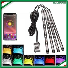 STRISCIA PER INTERNI AUTO 48 LED RGB LUCI VANO PIEDI ATMOSFERA TELECOMANDO 12V