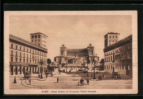 Cartolina roma piazza venezia - cartolina, roma,