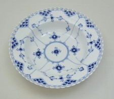 Royal Copenhagen pizzo pieno blu scanalato full lace - piatto da zuppa 22,5 cm