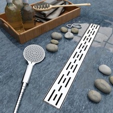 CANALINA CANALETTA DOCCIA ACCIAIO INOX SCARICO PAVIMENTO GRIGLIA50-150CM LINEARE