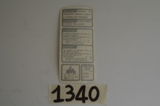 Adesivo avvertenza casco/serbatoio Warning label Gilera KZ-KK 125 (PANINARO)