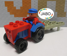 (Q12/1) Lego Duplo trattore con aratro e contadino fattoria fattoria