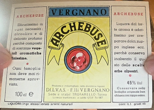 Etichetta liquori archebuse - liquori,