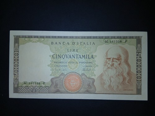 50000 lire leonardo vinci - leonardo,