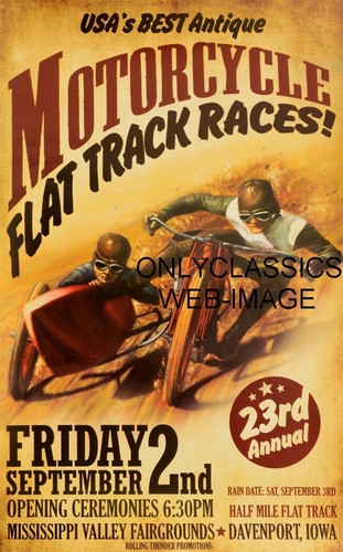 Poster vintage racer moto - poster,