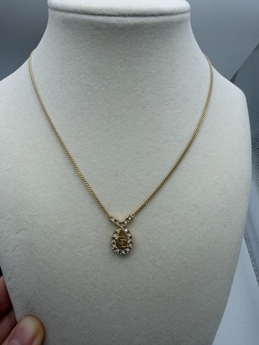 Collana con ciondolo strass - , a