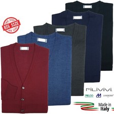 Maglione Uomo a Giacca Aperta Cardigan con Bottoni Taglie Forti 3X 4X 5X 6X 7X 8