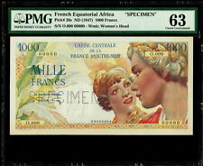 Africa equatoriale francese 1000 franchi ND (1947) scegli 26s esemplare PMG 6...