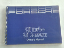 1986 Porsche 911 Turbo 911 Carrera OWNER'S MANUAL Handbook USO MANUTENZIONE