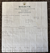 ROLEX Service Certificate