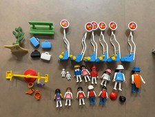 Lotto figurine Playmobil Geobra 1974 1981 cappelli giostra altalene pezzi vari vintage