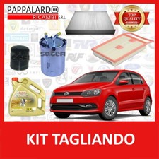 KIT TAGLIANDO 4 FILTRI + 4L OLIO CASTROL 5W30 PER VOLKSWAGEN POLO 1.4 TDI 2014  