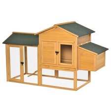 PawHut Gabbia per Galline con Casetta e Area Aperta, 168x75x103cm
