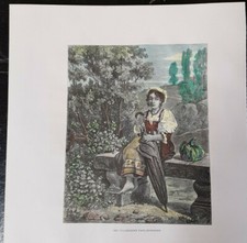 Stampa antica acquarellata - ,