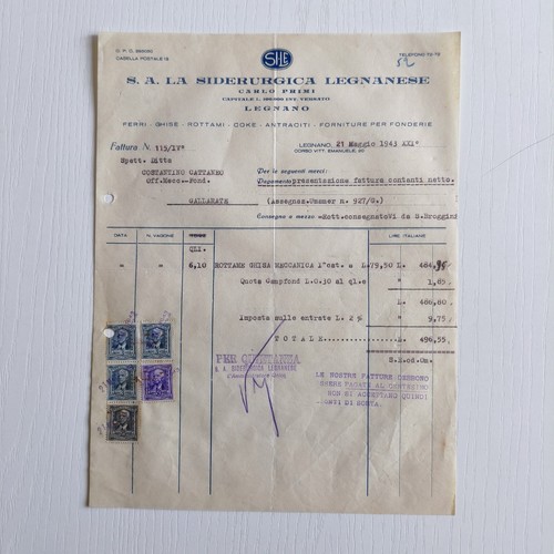 1943 siderurgia - 1943, le