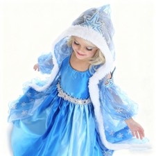Vestito Costume Carnevale Elsa Vestito Bambina Principessa Tg 150 (6-7 Anni)
