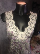 SCERVINO SILK  LACE DRESS, PETTICOAT, TOP SIZE I 42-40, USA 6, UK 10, FR 38