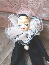 Bambola Porcellana Vintage Abito Pierrot