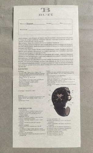 Buti vintage warranty paper - tb,