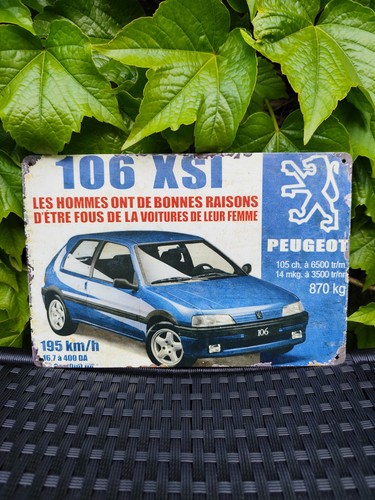 Plaque métal peugeot - métal, 106