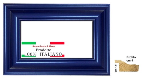 Cornice legno liscia blu - in,