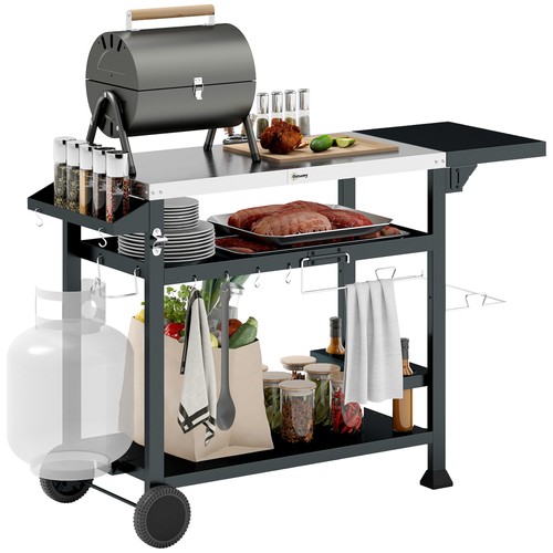 Outsunny carrello griglia - outsunny,