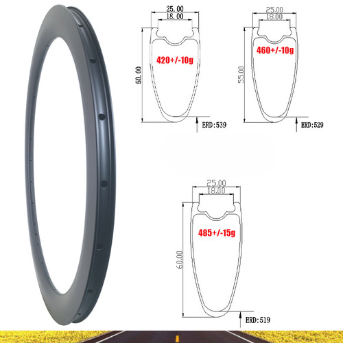 Cerchio carbonio 700c - carbonio, 50x25